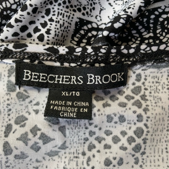 Beechers Brook Black/Grey Cowl Drape Sleeveless Top, Polyester/Spandex, XL - Picture 4 of 5